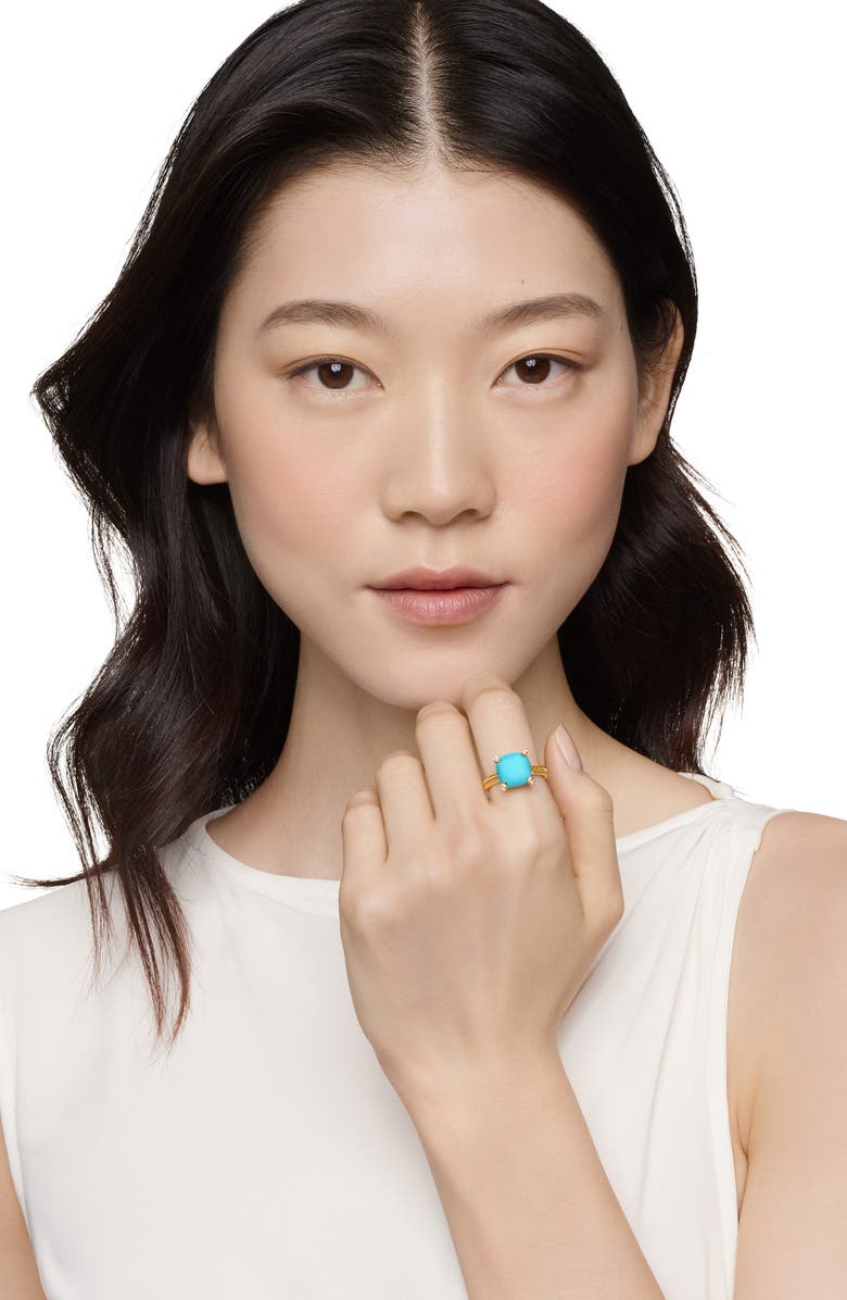 David Yurman Châtelaine<sup>®</sup> Turquoise, Diamond & 18K Gold Ring, Alternate, color, 