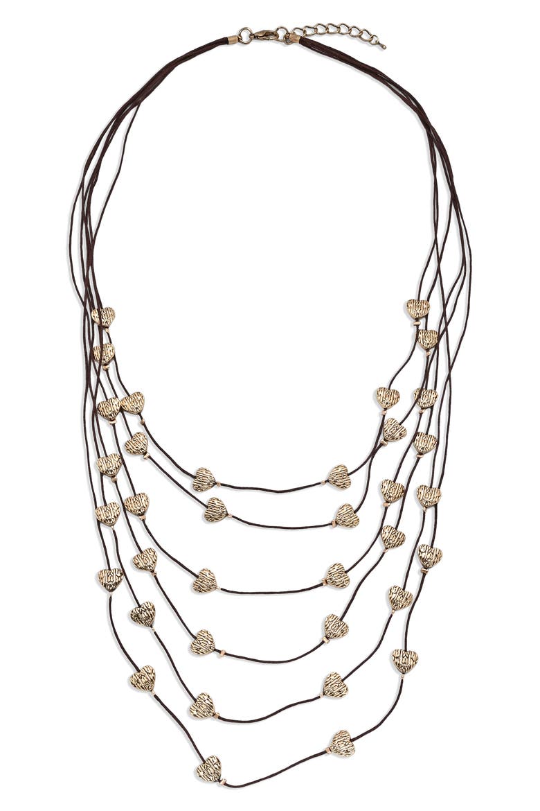 Heart Layered Necklace, Alternate, color, GOLD