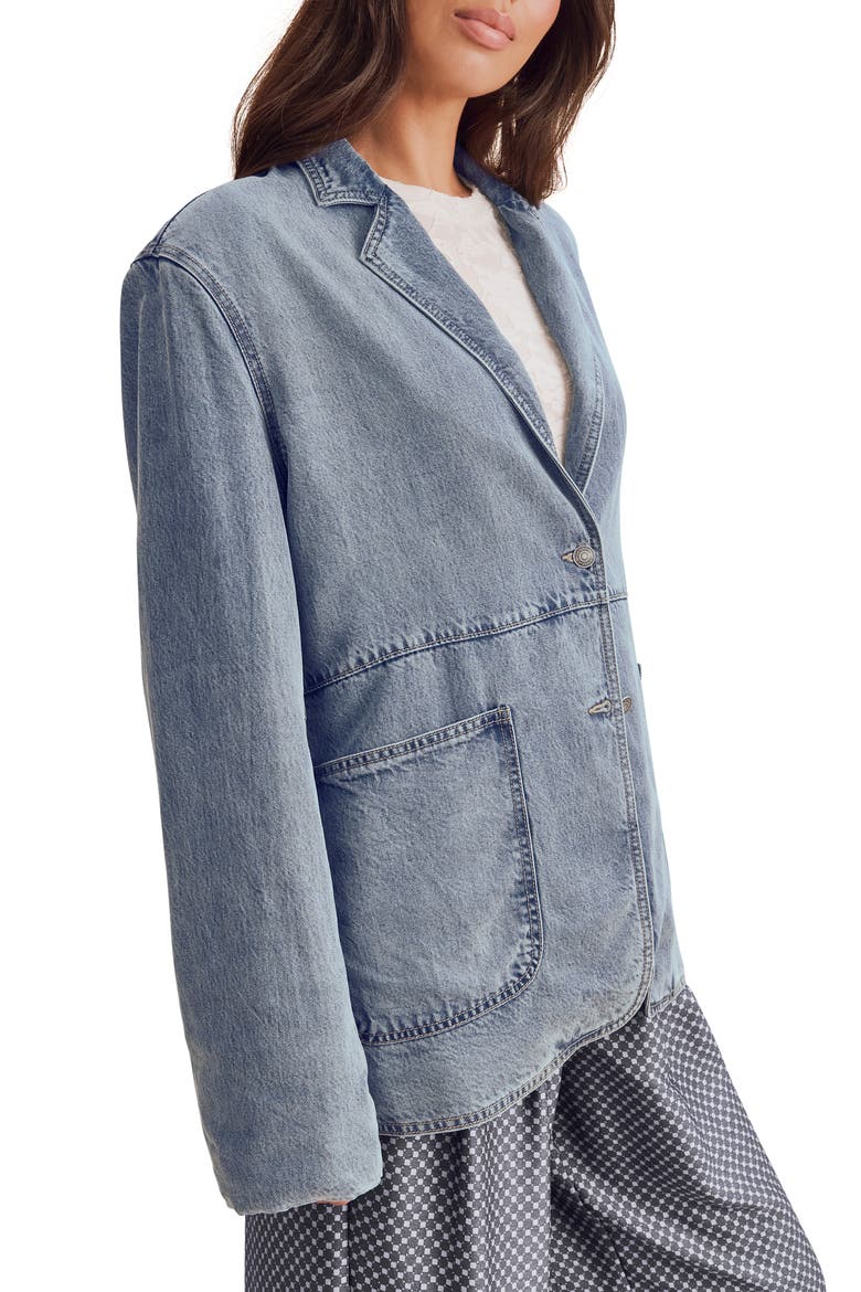 Lounge Denim Blazer, Alternate, color, INDIGO BLUE