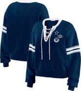 WEAR by Erin Andrews Women's WEAR by Erin Andrews Navy Dallas Cowboys Lace-Up Sweater