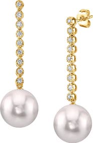 The Pearl Source Freshwater Pearl & Diamond Serena Earrings