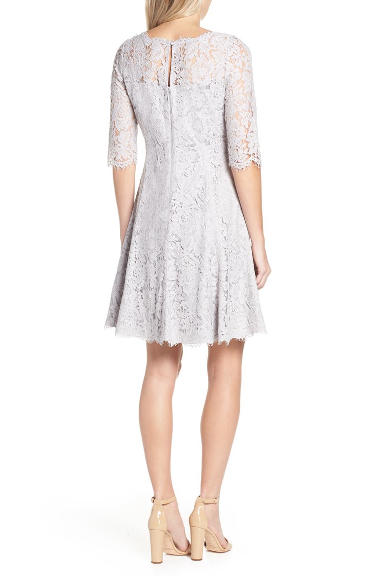 Lace Tulip Dress, Alternate, color, GREY