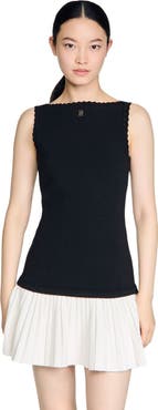 SANDRO Two-tone Short Knit Dress