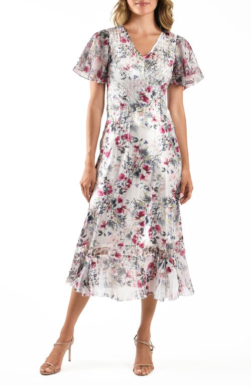 KOMAROV KOMAROV CHARMEUSE & CHIFFON COCKTAIL DRESS