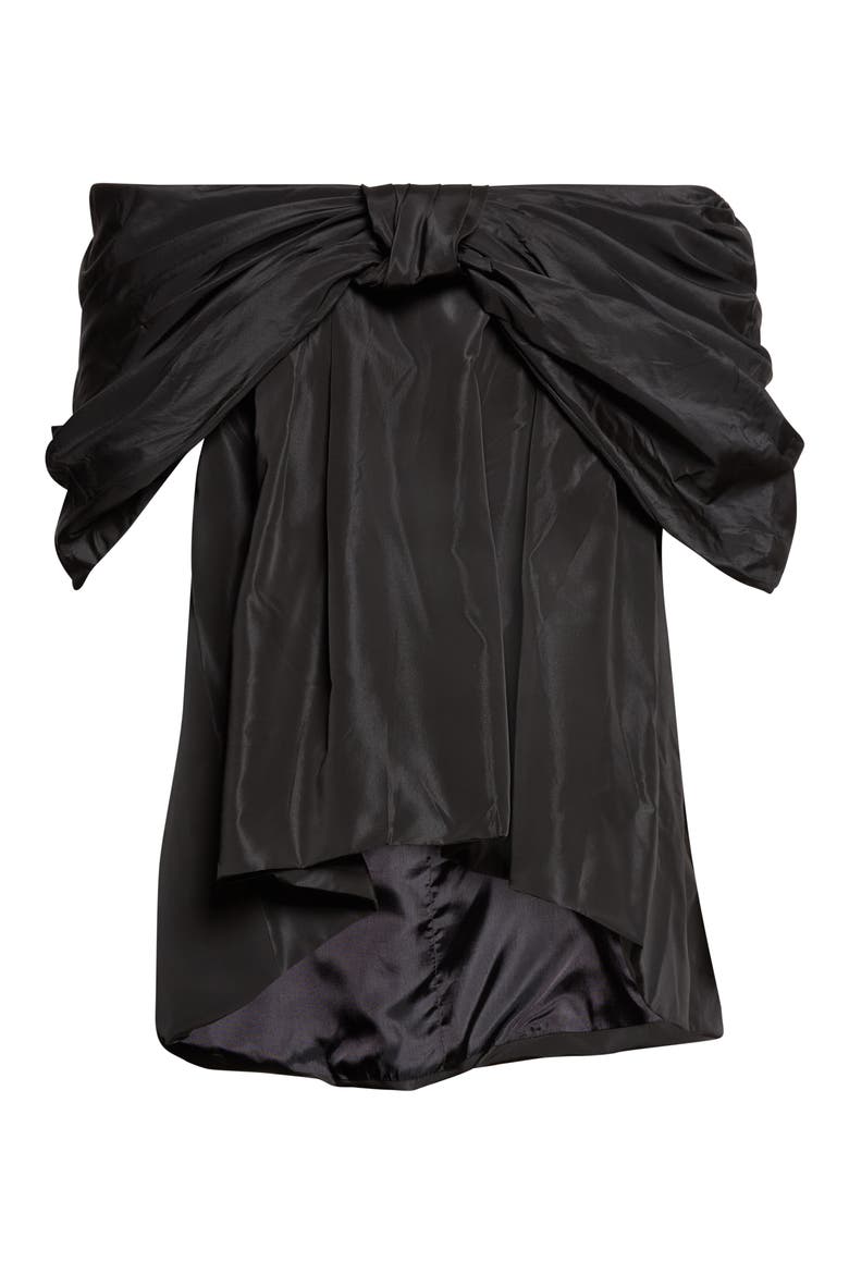 Gathered Bow Top, Main, color, BLACK/ BLACK