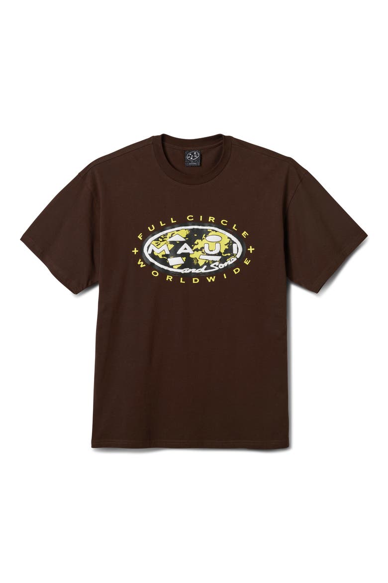 Full Circle Cotton Graphic T-Shirt, Main, color, BROWN