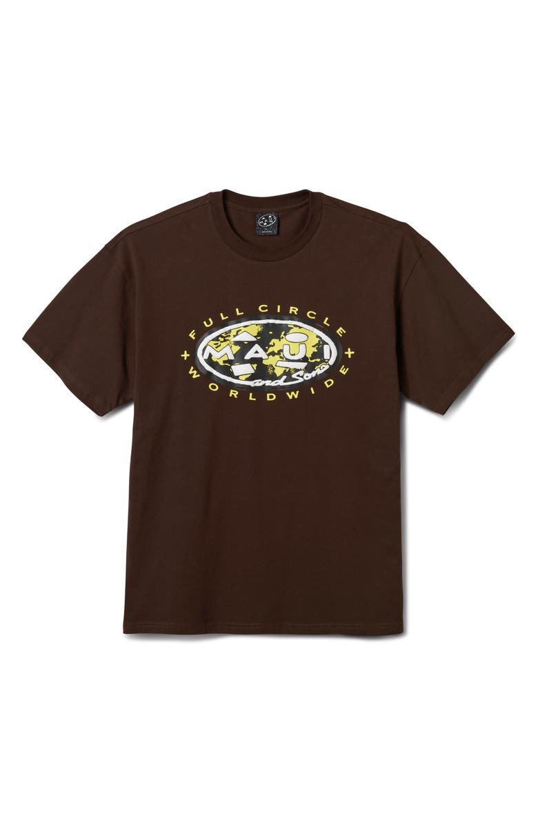 Maui & Sons Full Circle Cotton Graphic T-Shirt, Main, color, Brown