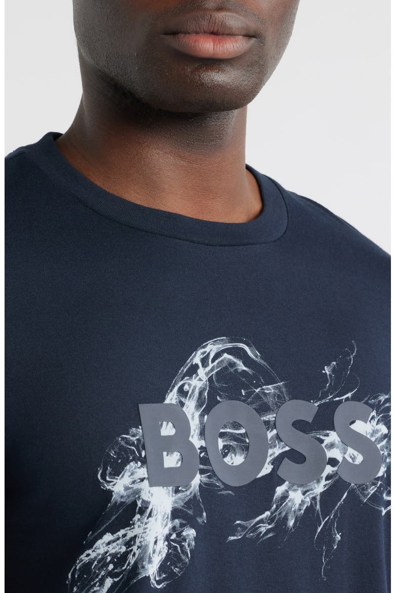 Thompson Embossed Logo Graphic T-Shirt, Alternate, color, DARK BLUE