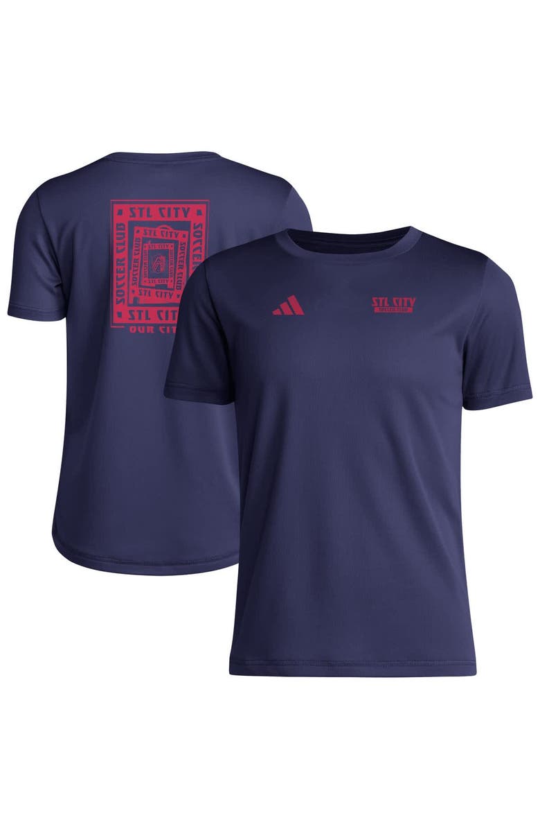 adidas Youth adidas Navy St. Louis City SC Local Wrap T-Shirt, Main, color, Navy