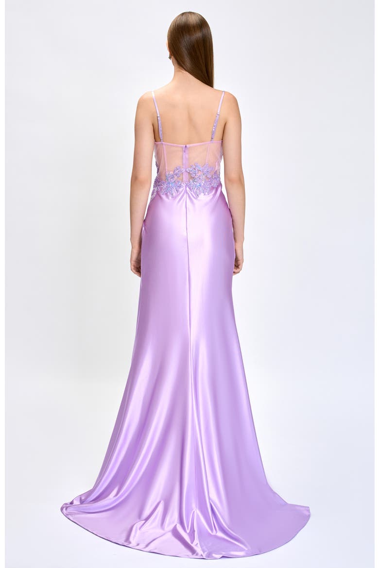 Serra Lace Corset Gown, Alternate, color, LILAC