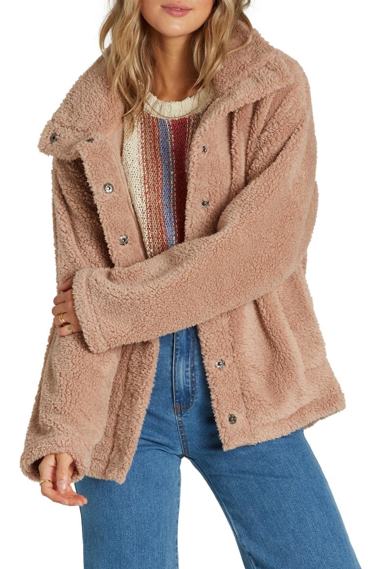 Cozy Days Faux Fur Jacket, Main, color, WARM SAND