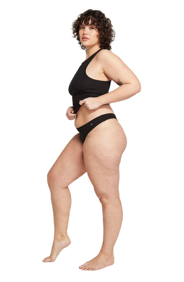 Nudea The Organic Cotton Dipped Thong 3 Pack, Main, color, Black