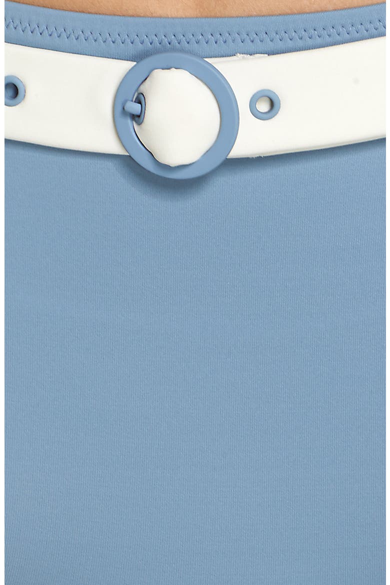 The Quinn Belted High Waist Bikini Bottoms, Alternate, color, ICE