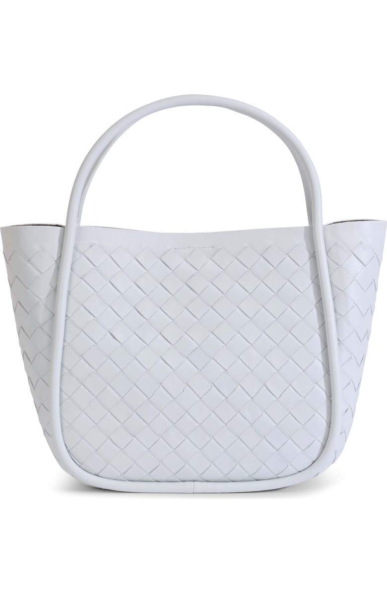 FURNIQ UK Portland Woven Leather Top Handle Bag, Main, color, White