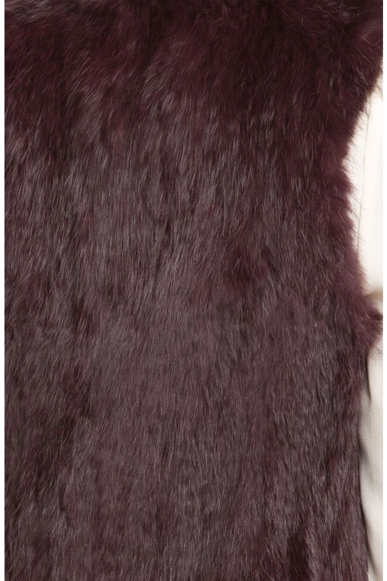 Genuine Rabbit Fur Vest, Alternate, color, BURGUNDY