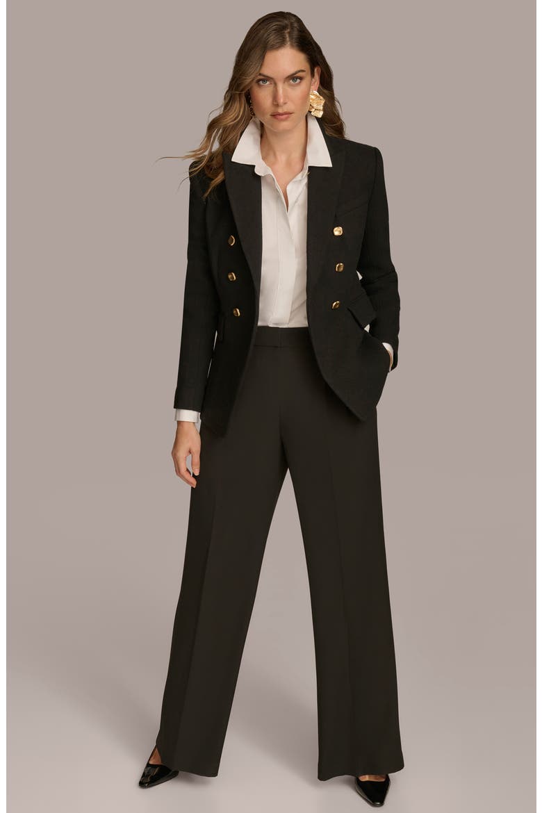 Double Breasted Wool Blend Blazer, Alternate, color, BLACK