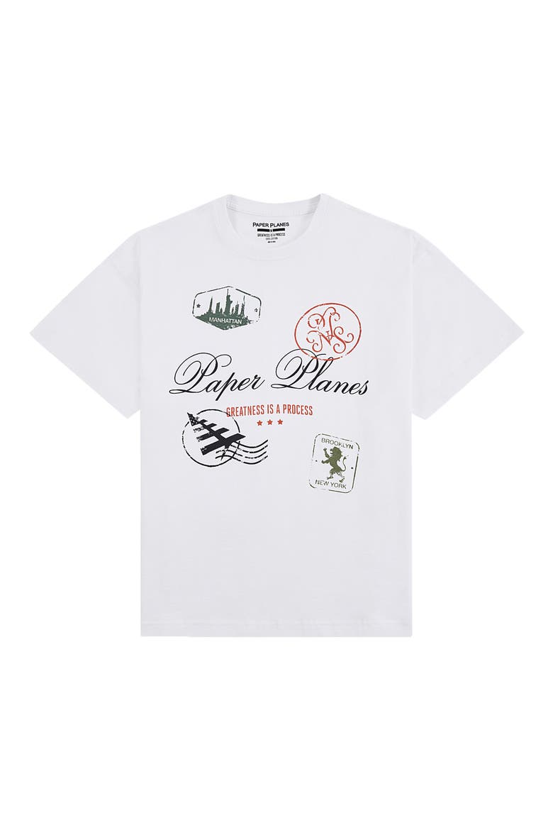 Postcard Graphic T-Shirt, Main, color, WHITE