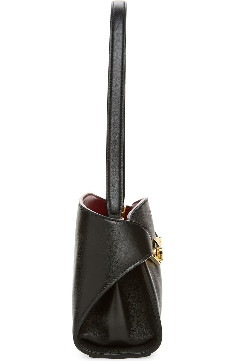 FERRAGAMO Hug Leather East/West Shoulder Bag, Alternate, color, Nero Borgogna