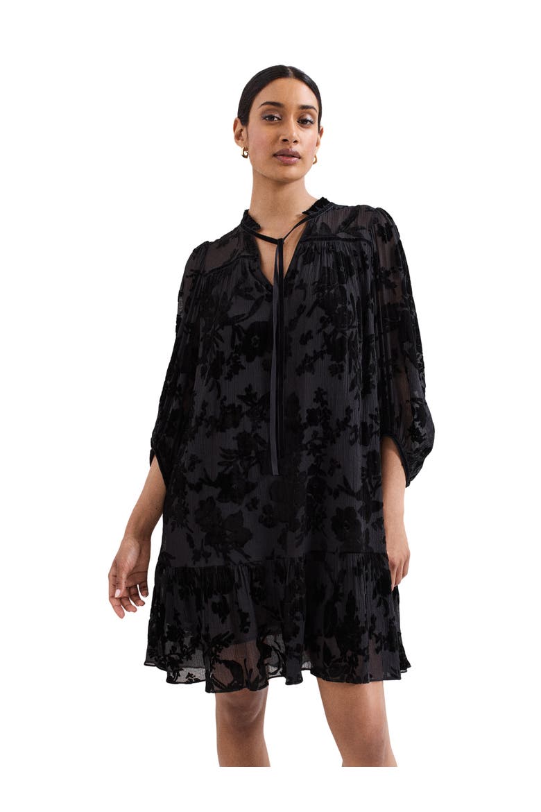 Mila Velvet Dress, Main, color, Black