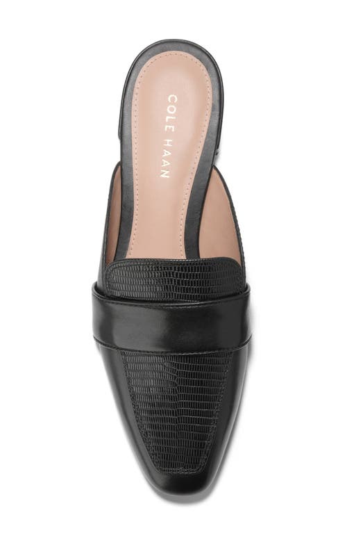 Cole Haan Pasha Embossed Mule In Black Leather/lizard