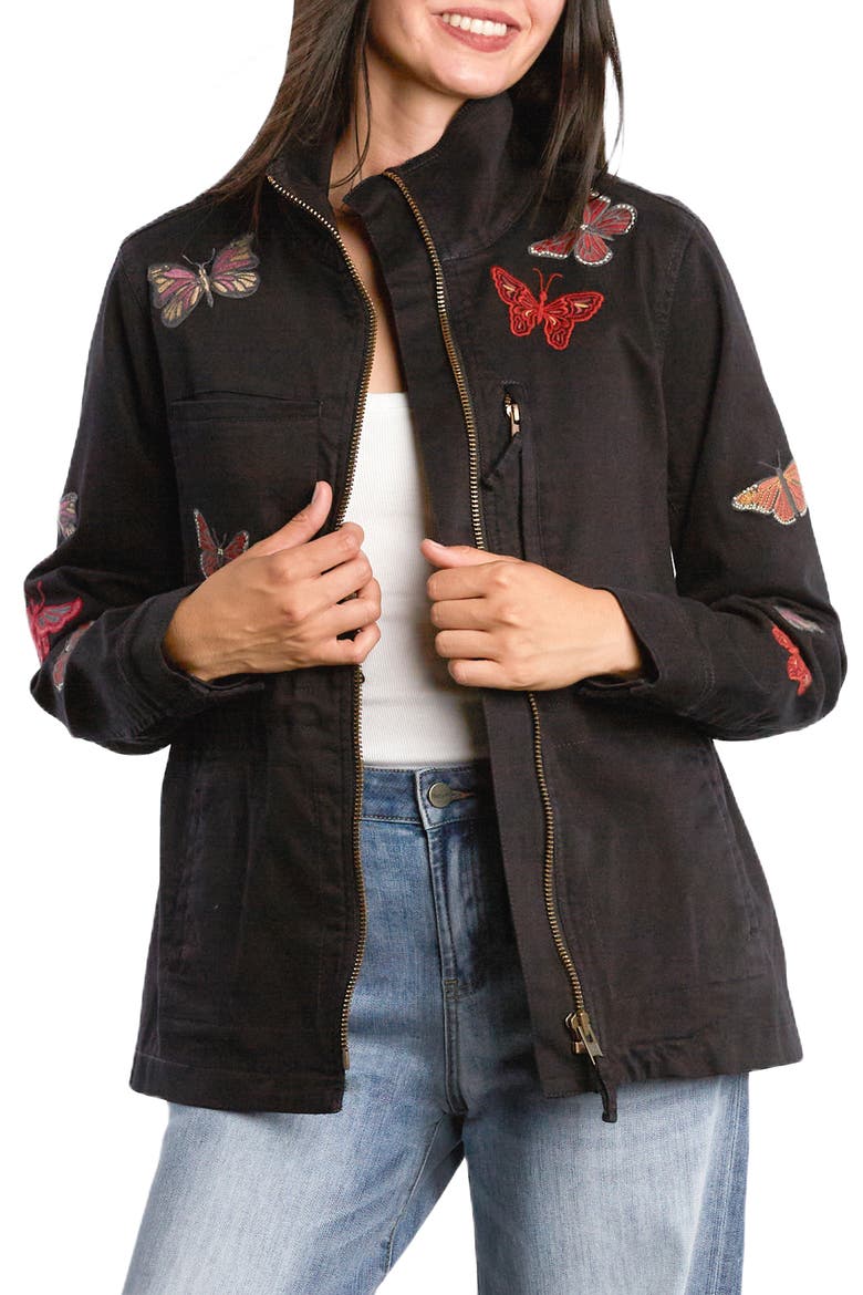 Rider Embroidered Utility Jacket, Main, color, OBSIDIAN