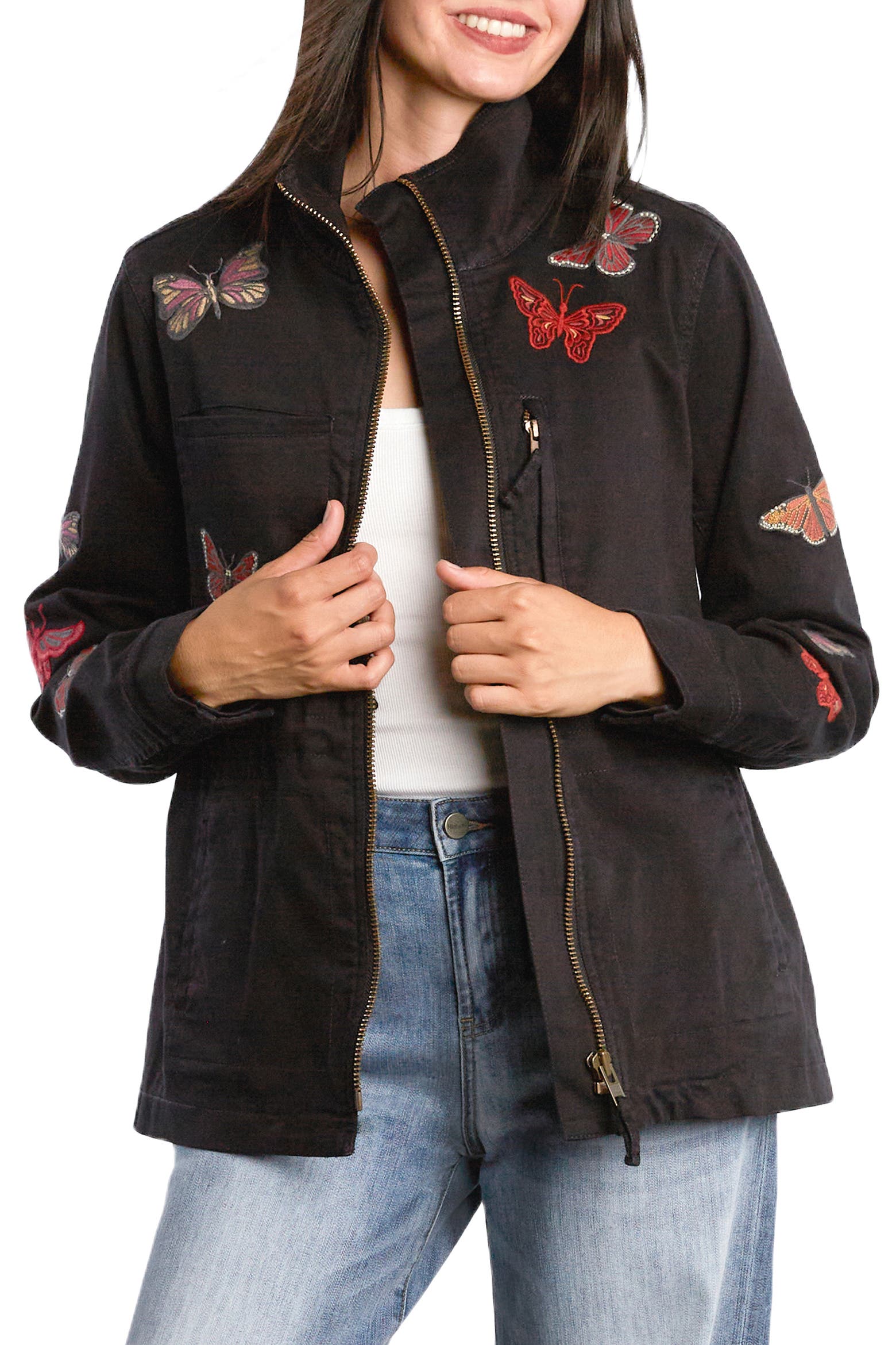 Billy Build Jacket Billy T Rider Embroidered Utility Jacket (Women) | Nordstrom