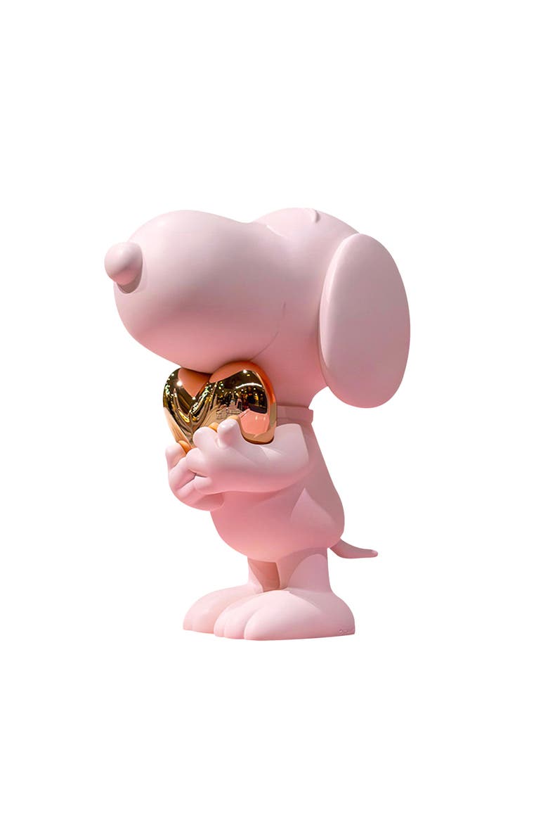 Snoopy Heart Figurine, Main, color, Pink / Gold