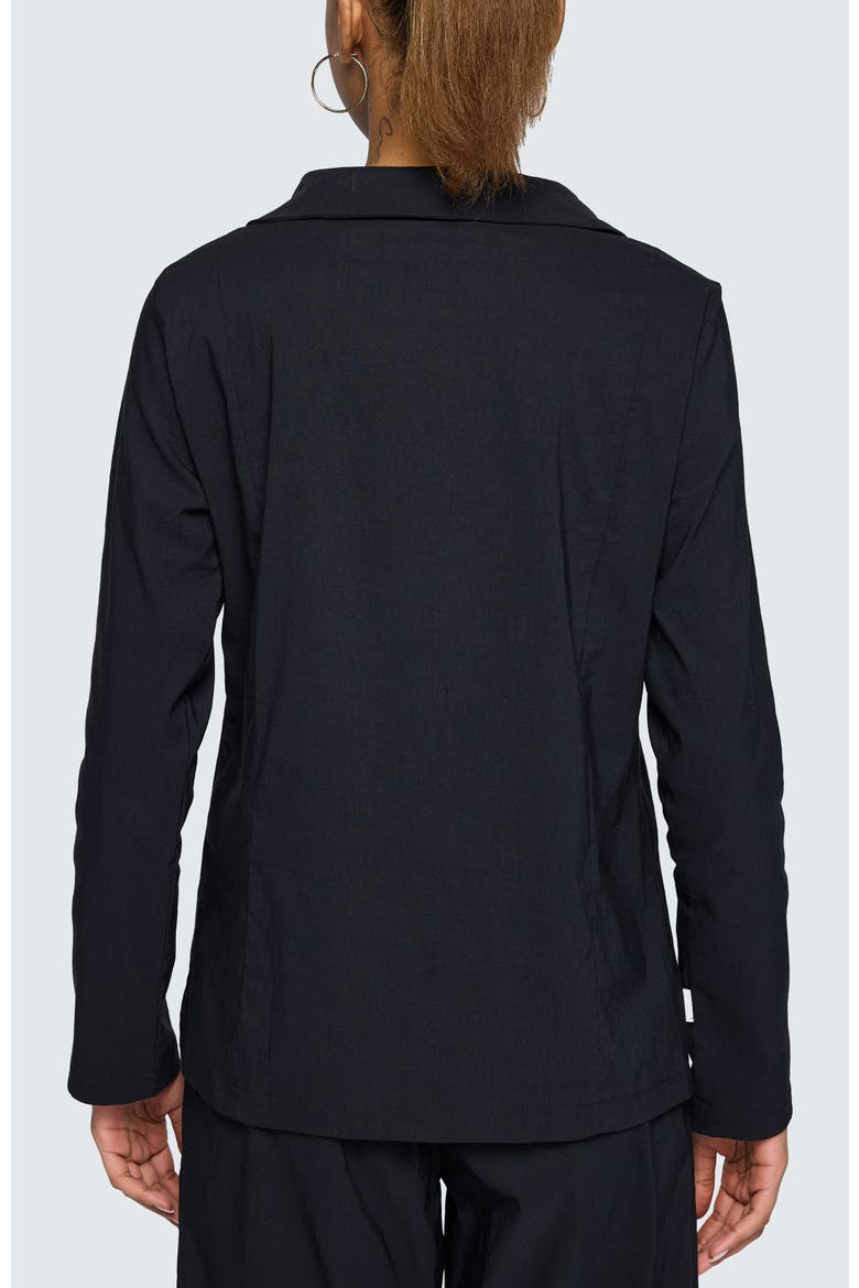 Ava Printed Linen Cotton Blended Jacket, Alternate, color, Black