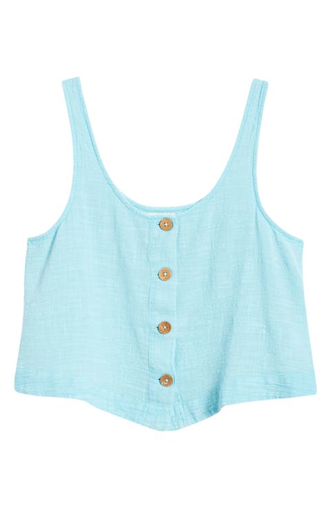 Classic Surf Cotton Crop Button-Up Tank