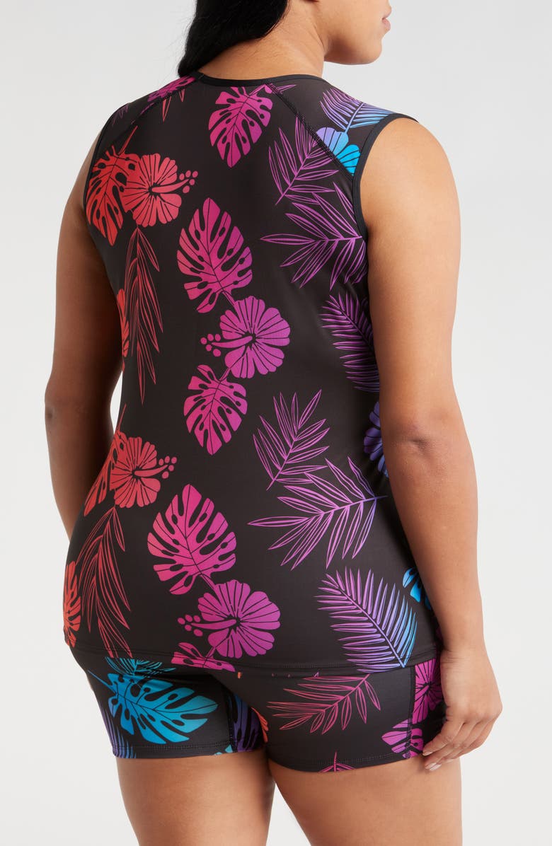 TomboyX Swim Tank Top, Alternate, color, Tropadelic