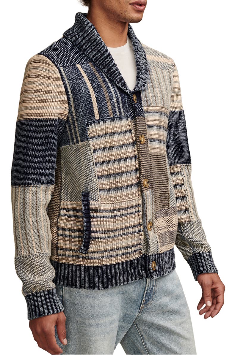 Lucky Brand Patchwork Shawl Collar Cardigan, Alternate, color,