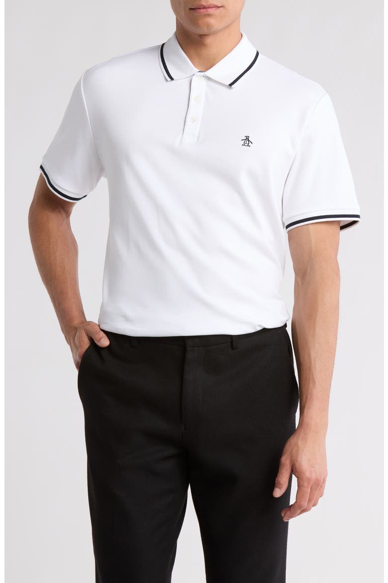 Contrast Tipped Polo, Main, color, BRIGHT WHITE