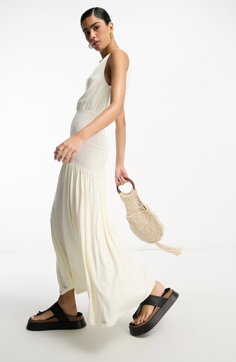 ASOS DESIGN Drape Cutout Back Maxi Dress, Alternate, color,