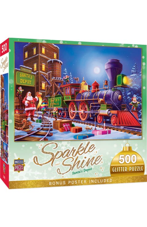 Santa's Depot 500 Piece Glitter Puzzle