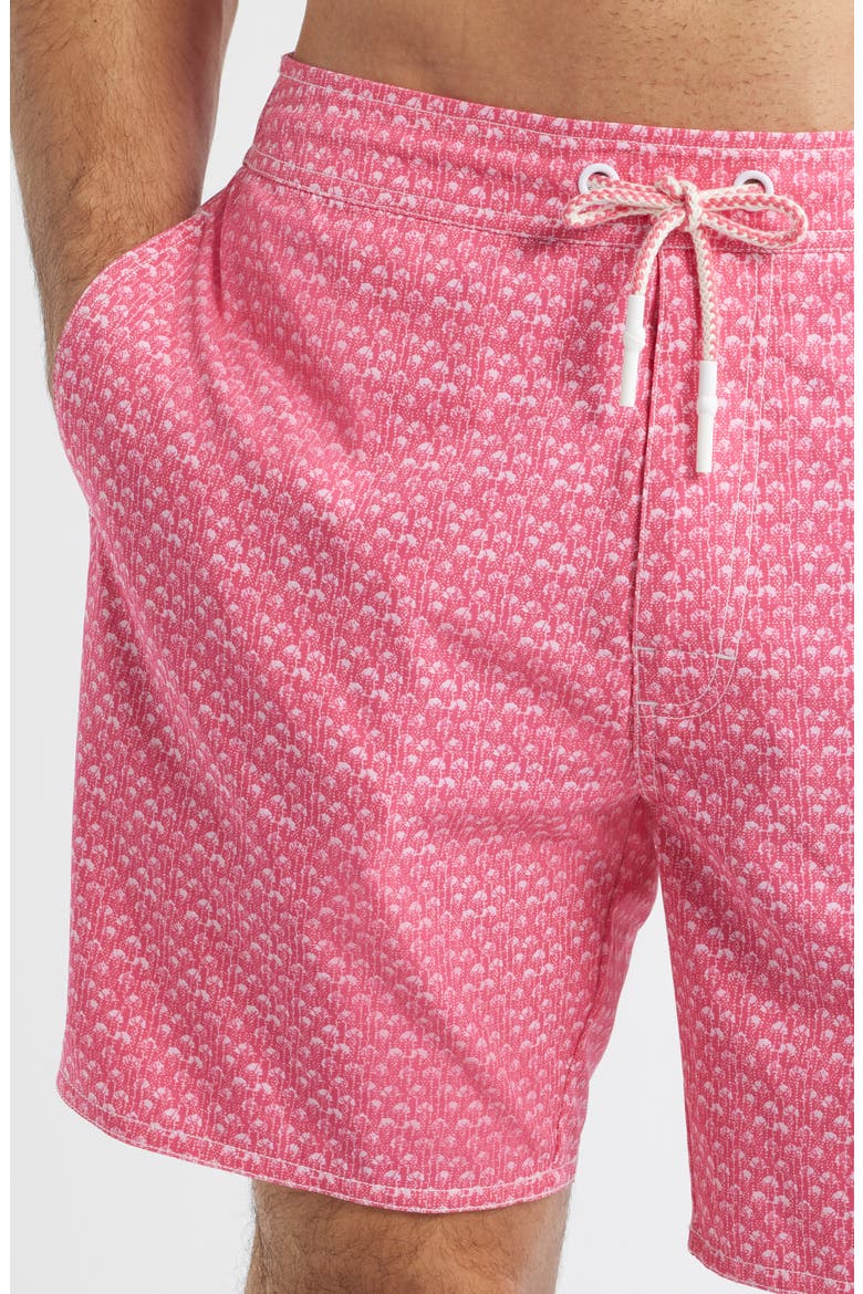 Scallop Swim Trunks, Alternate, color, DAHLIA