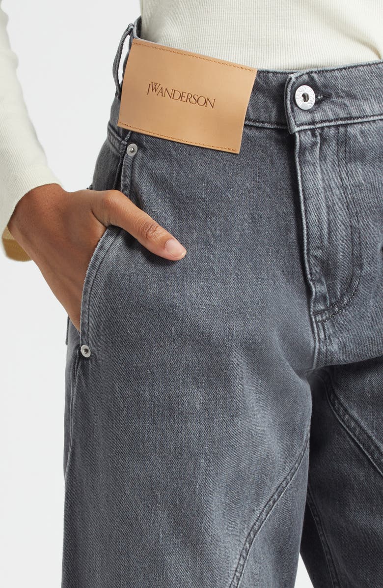 JW Anderson Twisted Workwear Jeans, Alternate, color, Grey