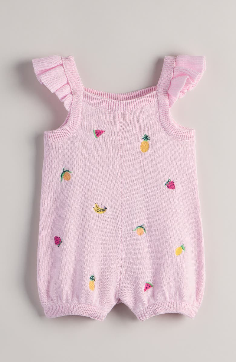 Tucker + Tate Embroidered Cotton Sweater Romper, Main, color, Pink Opal Fruit