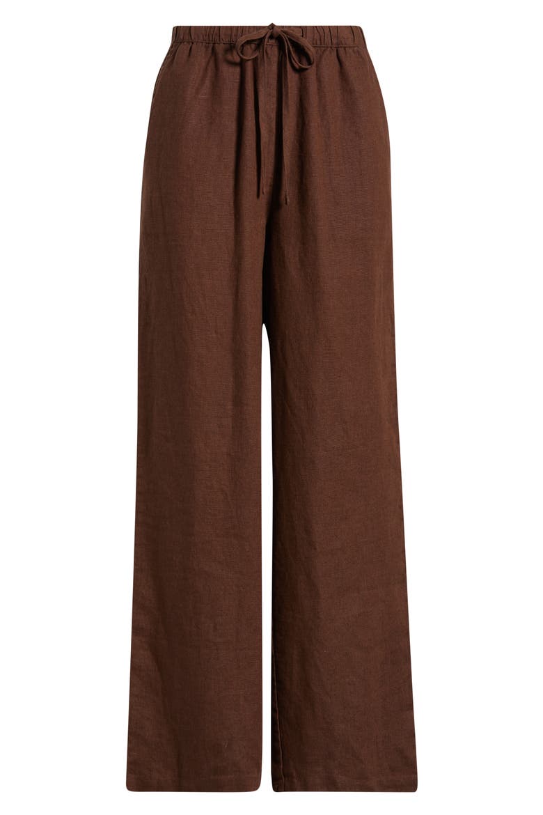 Emmie Linen Drawstring Pants, Alternate, color, ESPRESSO