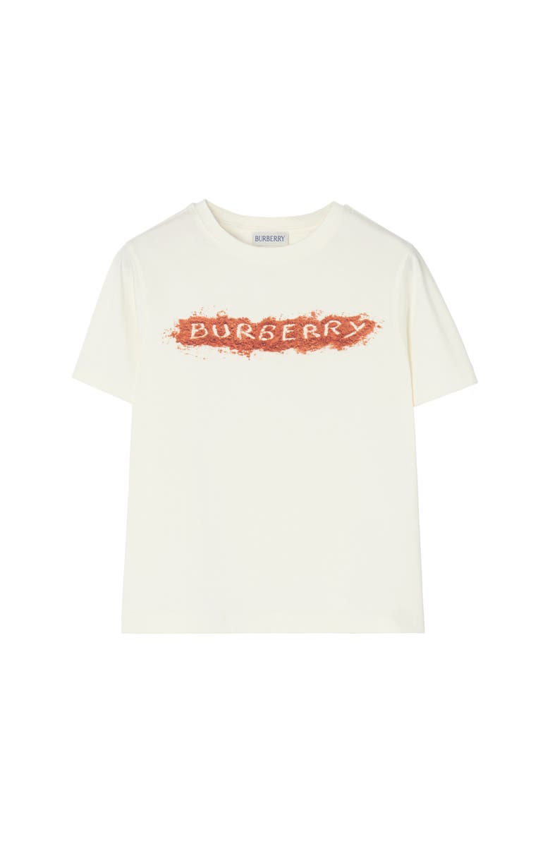 Burberry Sandy Logo Cotton T-shirt, Main, color, Chalk White