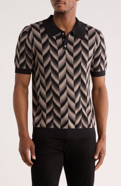 Chevron Silk & Cotton Polo