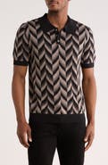 JASON WU Chevron Silk & Cotton Polo