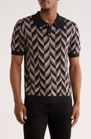 JASON WU Chevron Silk & Cotton Polo