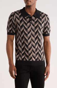 JASON WU Chevron Silk & Cotton Polo