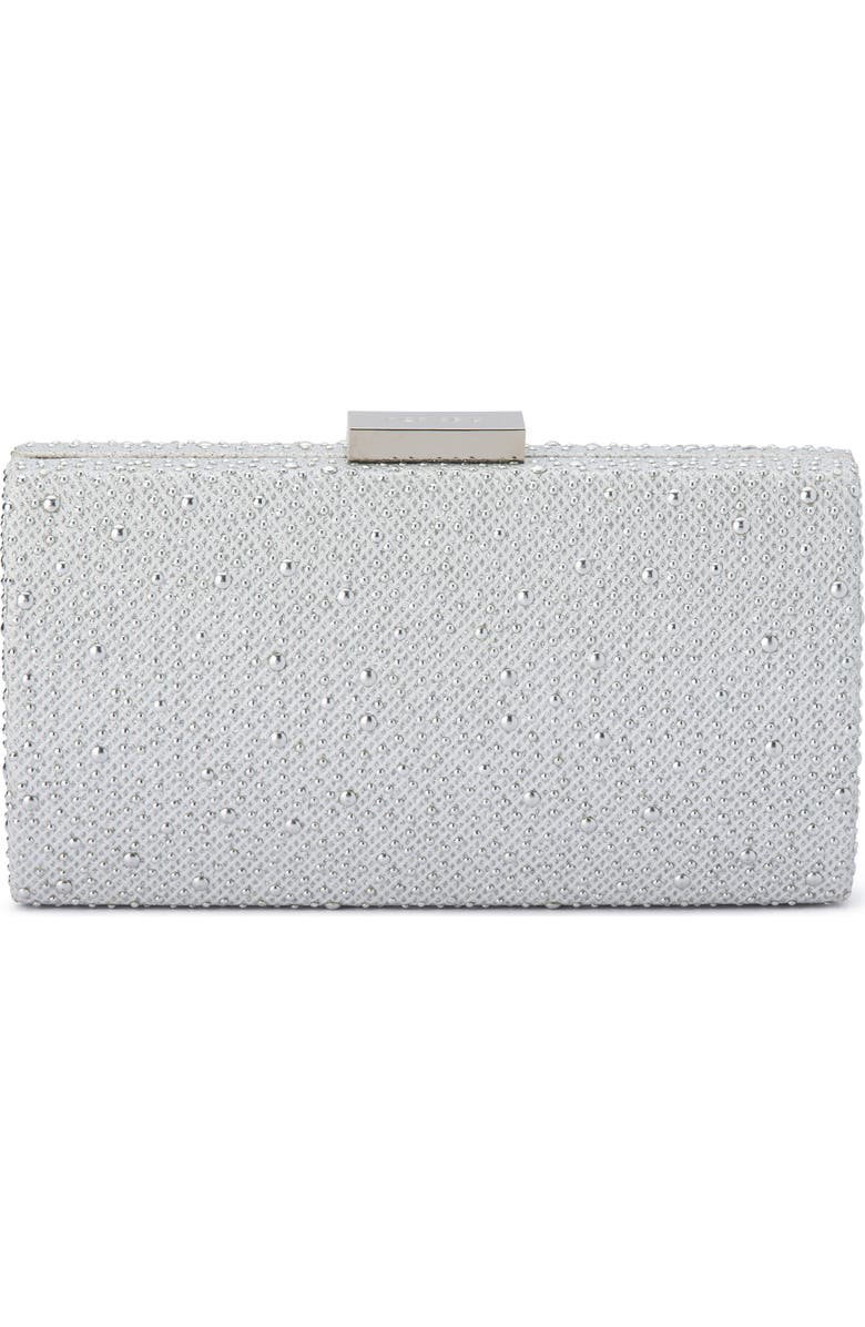 Olga Berg Joelle Glitter Hotfix Clutch, Main, color,