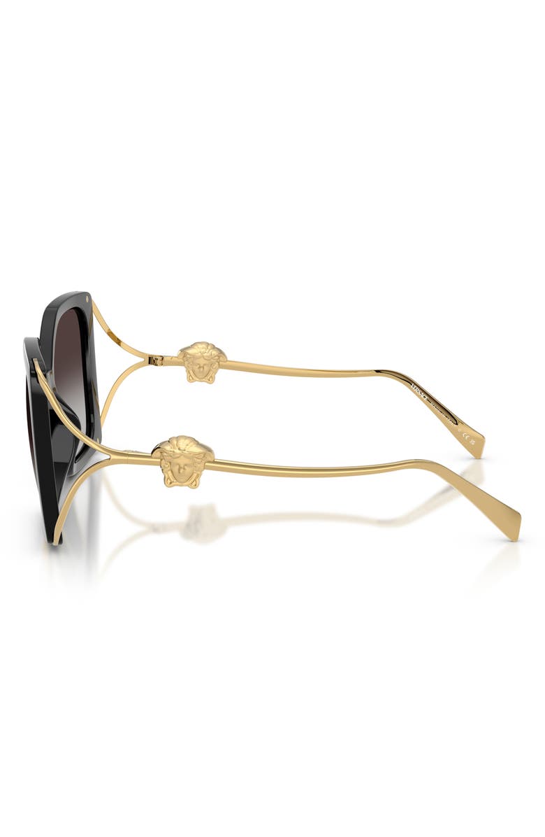 Versace 58mm Square Sunglasses, Alternate, color, Black / Grey Gradient Black