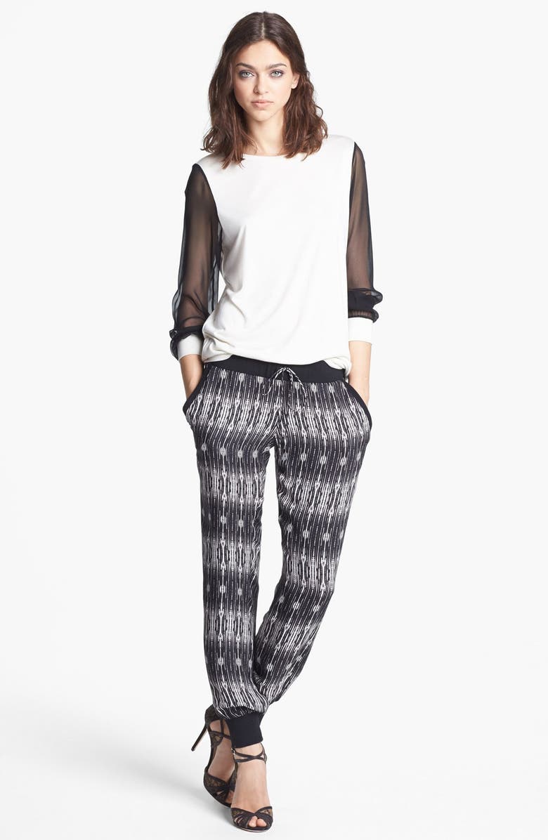 Haute Hippie Chiffon Sleeve Sweatshirt, Alternate, color, 