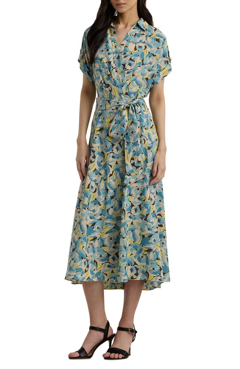 Lauren Ralph Lauren Floral Print Wrap Dress, Main, color,