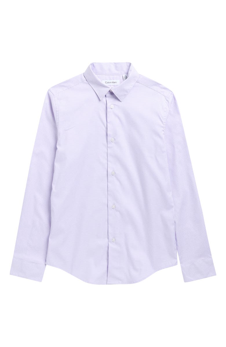 Calvin Klein Kids' Stretch Button-Up Shirt, Main, color, Violet Opal