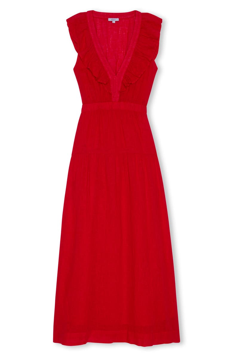Rails Beaux Linen Blend A-Line Dress, Alternate, color, Tomato