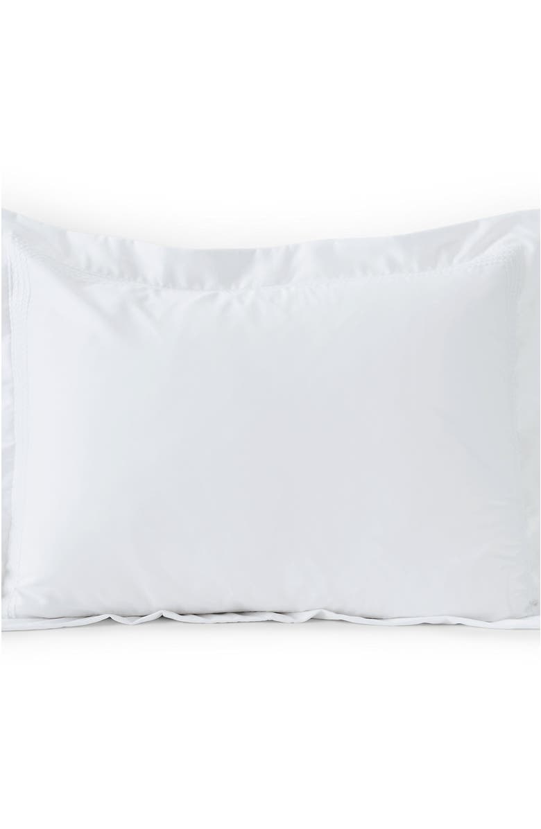 Lands' End 400 Thread Count Premium Supima Cotton No Iron Sateen Embroidered Pillow Sham, Alternate, color, White Dots